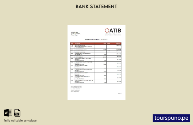 listo para imprimir plantilla de word   extracto bancario del banco assaray de l